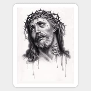 Jesus with Thorns by Ansekenamun Magnet